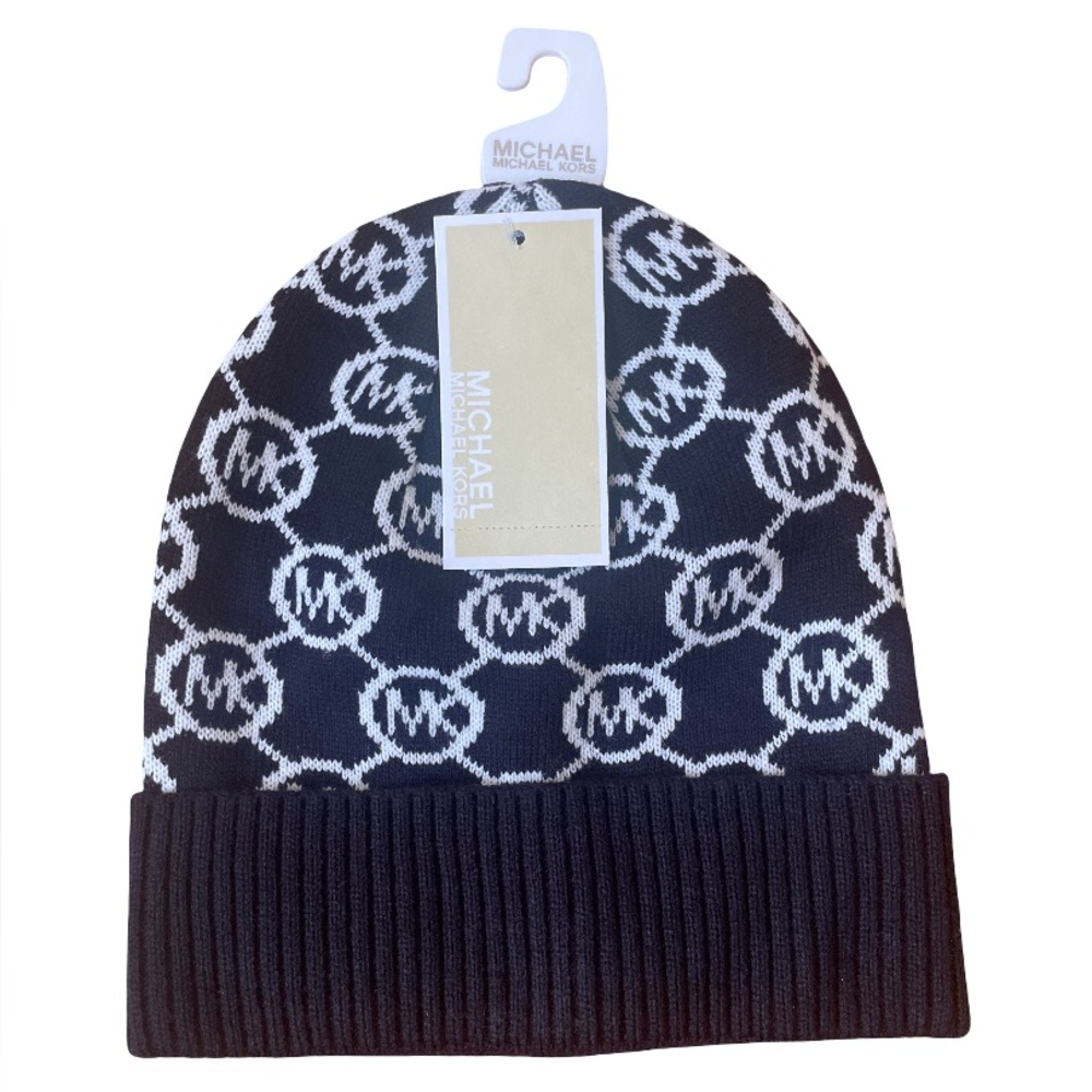 Michael Kors Black and White Beanie hat/toque